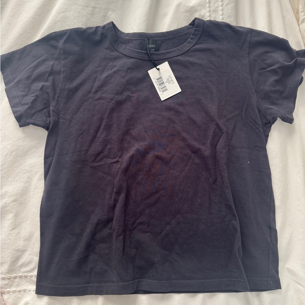 LESET Women's Black Short Sleeve Tee